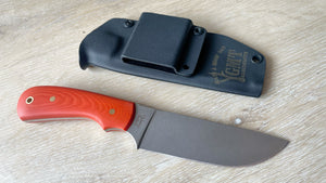 Cuchillo Skinner GMT Garcimonte, cachas micarta naranja y funda Kydex