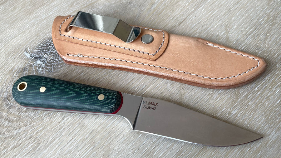 Cuchillo As de diamantes GMT Garcimonte en cachas micarta verde y funda de piel