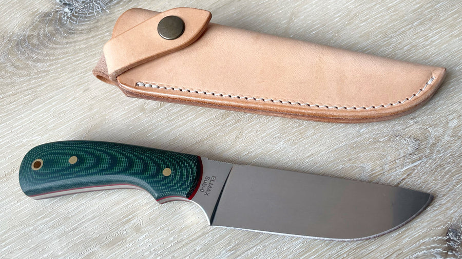 Cuchillo Skinner GMT Garcimonte, cachas micarta verde y funda piel