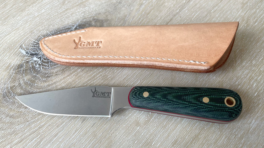 Cuchillo As de diamantes GMT Garcimonte en cachas micarta verde y funda de piel