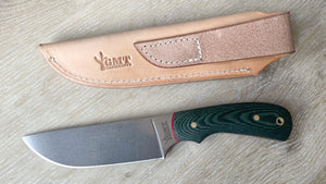 Cuchillo Skinner GMT Garcimonte, cachas micarta verde y funda piel