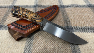 Cuchillo Custom Guillermo Garcimonte en Abedul Estabilizado. Modelo único hecho a mano