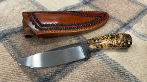 Cuchillo Custom Guillermo Garcimonte en Abedul Estabilizado. Modelo único hecho a mano